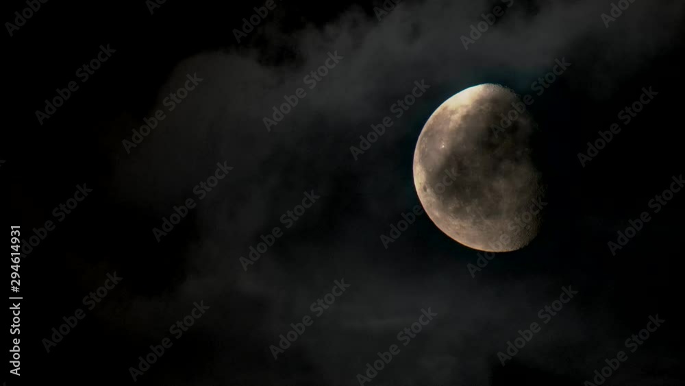 Moon and stormy dark clouds