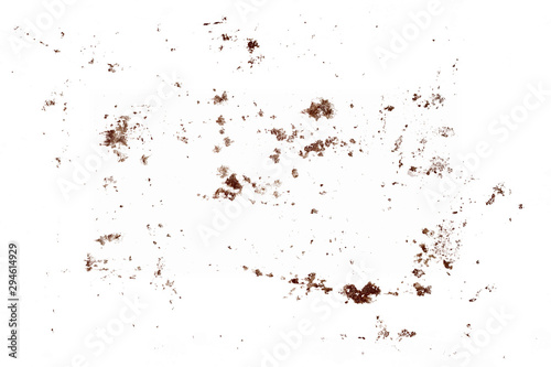 pieces of rust isolated on a white background.