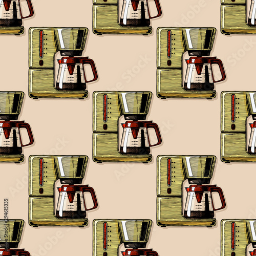 Pattern with coffee machines