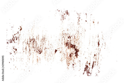 pieces of rust isolated on a white background.