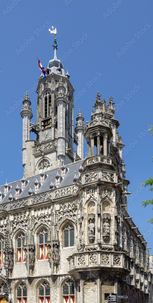 Close up from the Townhall of the city of Middelburg, Zeeland, NLD