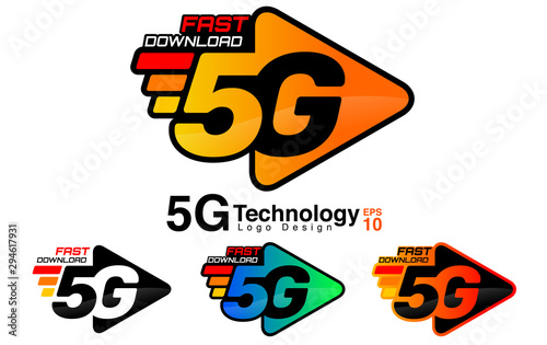 5g Technology Logo. 5g Technology Icon. Fast Download Concept. Vector EPS 10