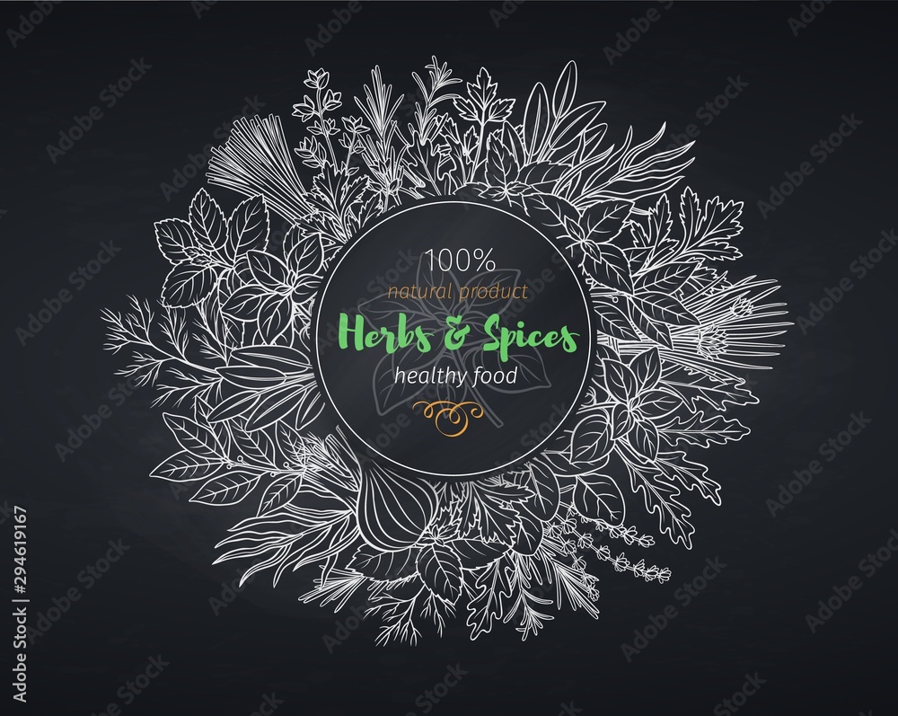 Culinary herbs and spice banner Culinary herbs and spice banner