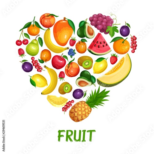 Fototapeta Naklejka Na Ścianę i Meble -  Berries and fruits design healthy food.