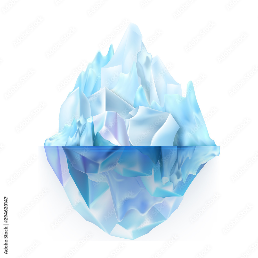 Glacier Icy Rock Floating On Sea Water Vector. Beautiful Frosty Glacier Aqua Antarctica Climb With Under Sea And Icecap Part. Float Majestic Ice Chunk Island. Global Warming Realistic 3d Illustration Glacier Icy Rock Floating On Sea Water Vector. Beautiful Frosty Glacier Aqua Antarctica Climb With Under Sea And Icecap Part. Float Majestic Ice Chunk Island. Global Warming Realistic 3d Illustration