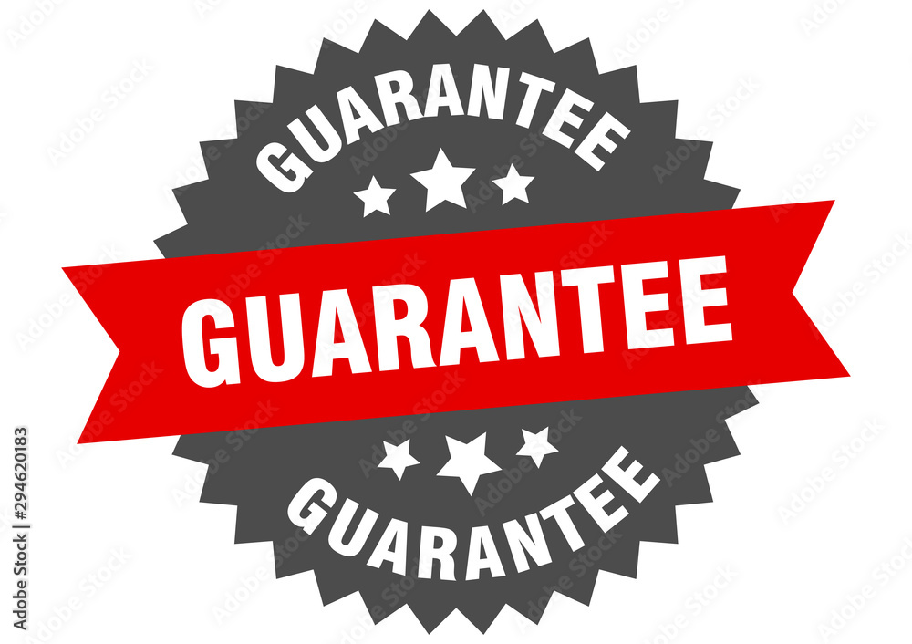 guarantee sign. guarantee red-black circular band label guarantee sign. guarantee red-black circular band label