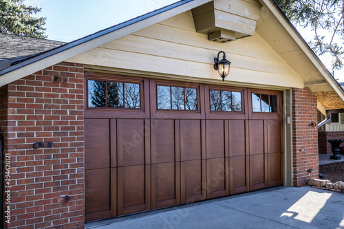 Custom Wood Overlay Garage Door on a house