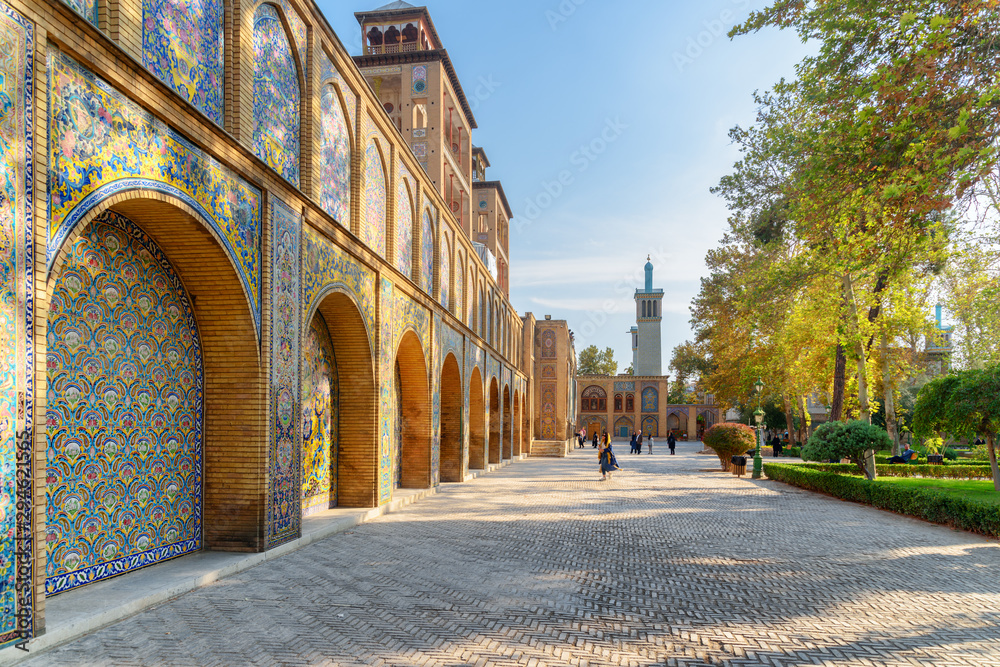 Wonderful view of courtyard and garden at the Golestan Palace