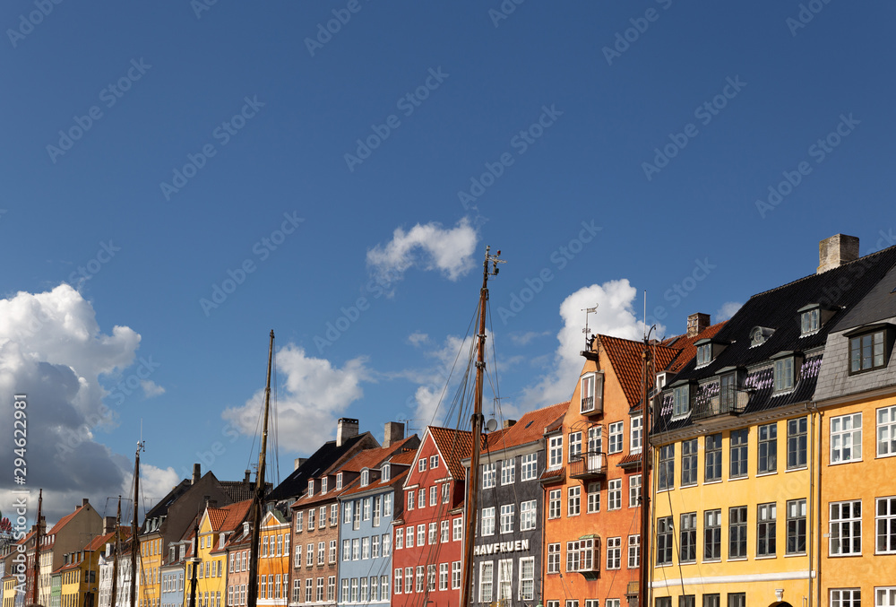bunte Häuser in Nyhavn, Kopenhagen, Dänemark, Europa