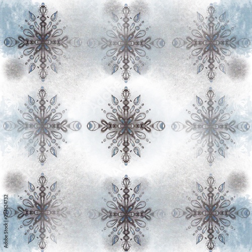 Digital-drawn delicate and vintage ornaments pattern for background, fabric, wrapping paper. stock template design. Vintage brown, blue and creme motifs - vectors images 