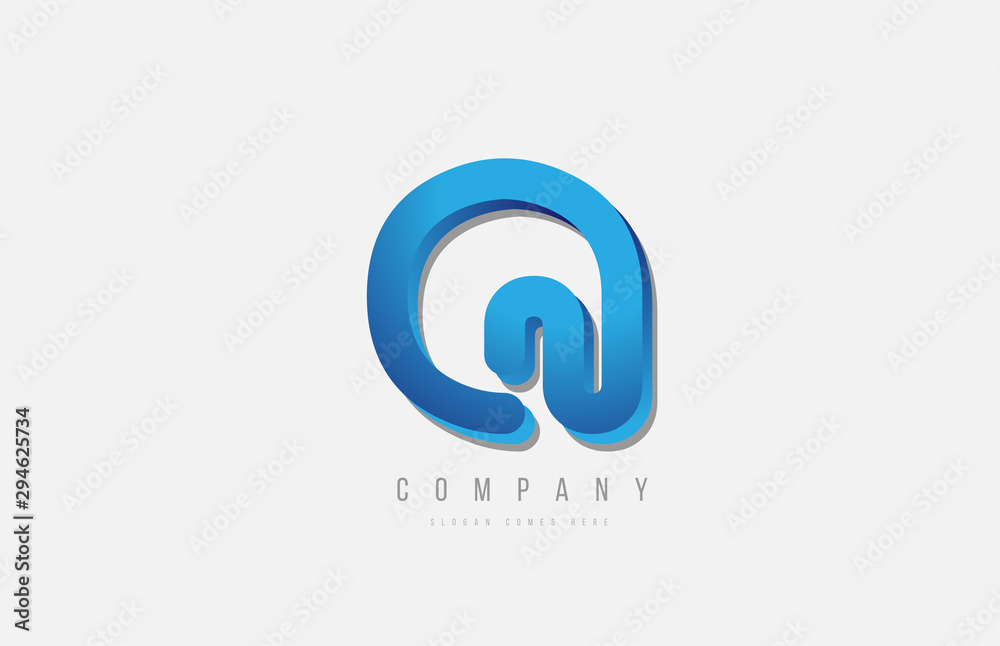 3d line blue q letter logo alphabet for icon design 3d line blue q letter logo alphabet for icon design