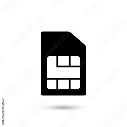 Sim card vector icon. Sim card icon symbol. Sim card mobile slot icon