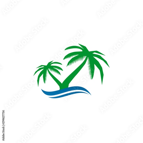 Coconut tree icon logo design vector template