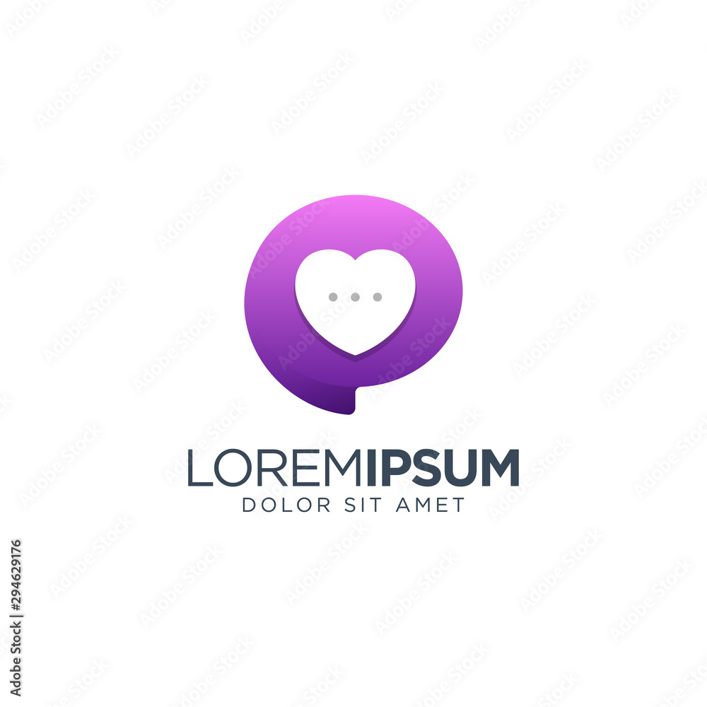 Chat Love Logo Design Chat Love Logo Design