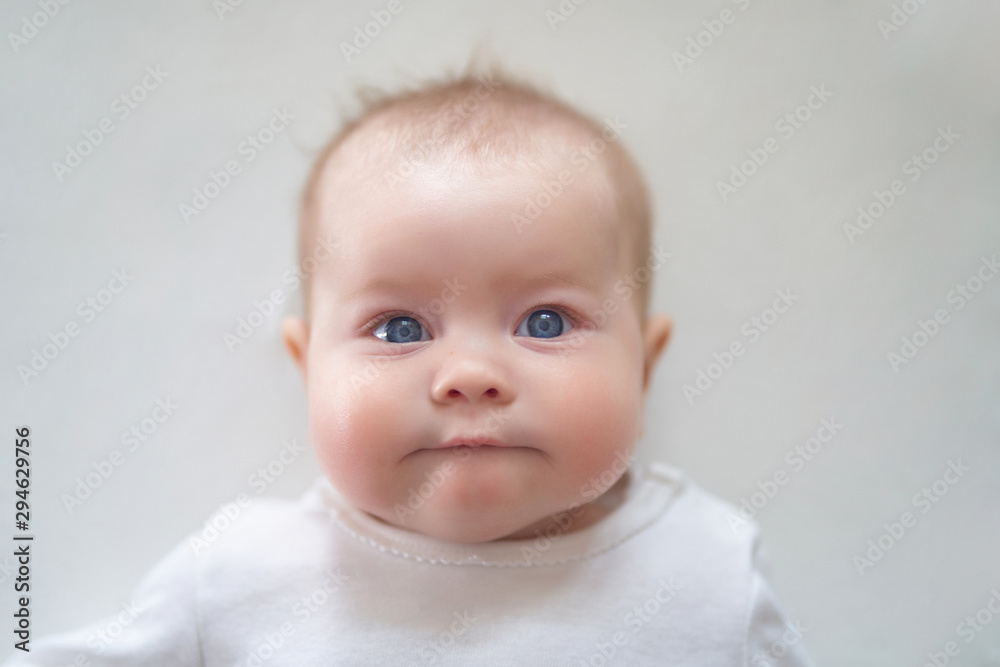 emotional portrait of a baby . funny                