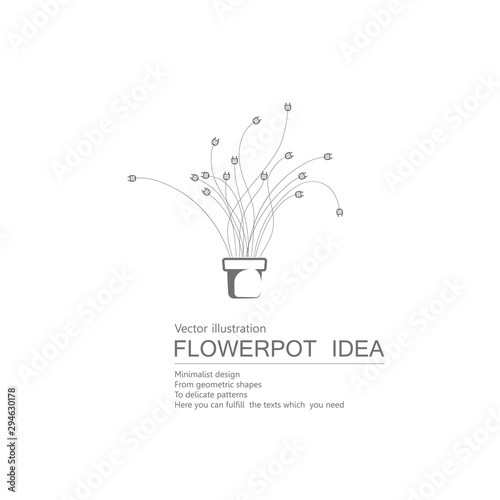 Vector drawn flowerbed. Isolated on white background.