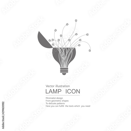 Vector drawn bulb. Isolated on white background.