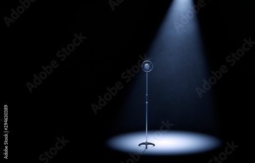 Spotlit Vintage Microphone