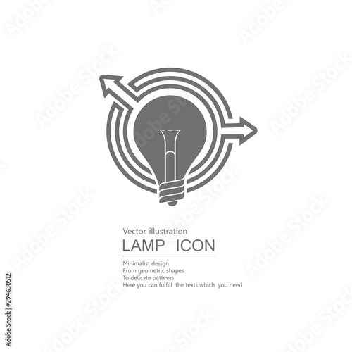 Vector drawn bulb. Isolated on white background.