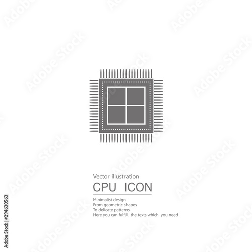 Vector drawn central processing units. Isolated on white background.