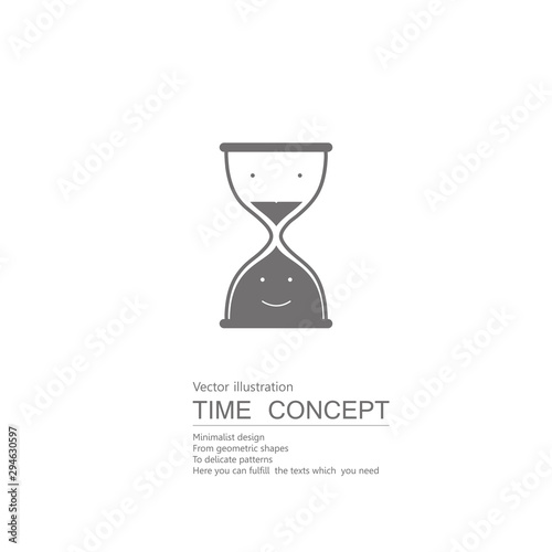 Vector drawn hourglass. Isolated on white background.
