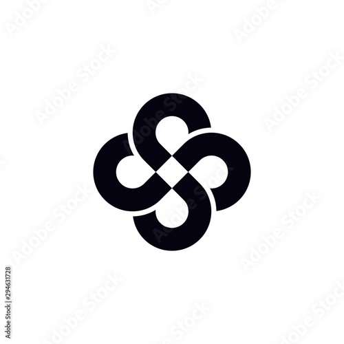 Swirl SS monogram, flower logo mark, spinning icon, letter SS with infinity element logo template .vector