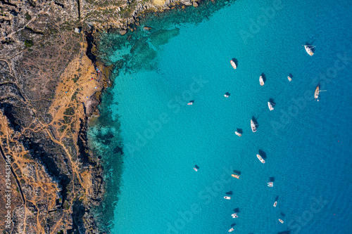 italy sicily egadi islands drone aerial cala rossa favignana photo