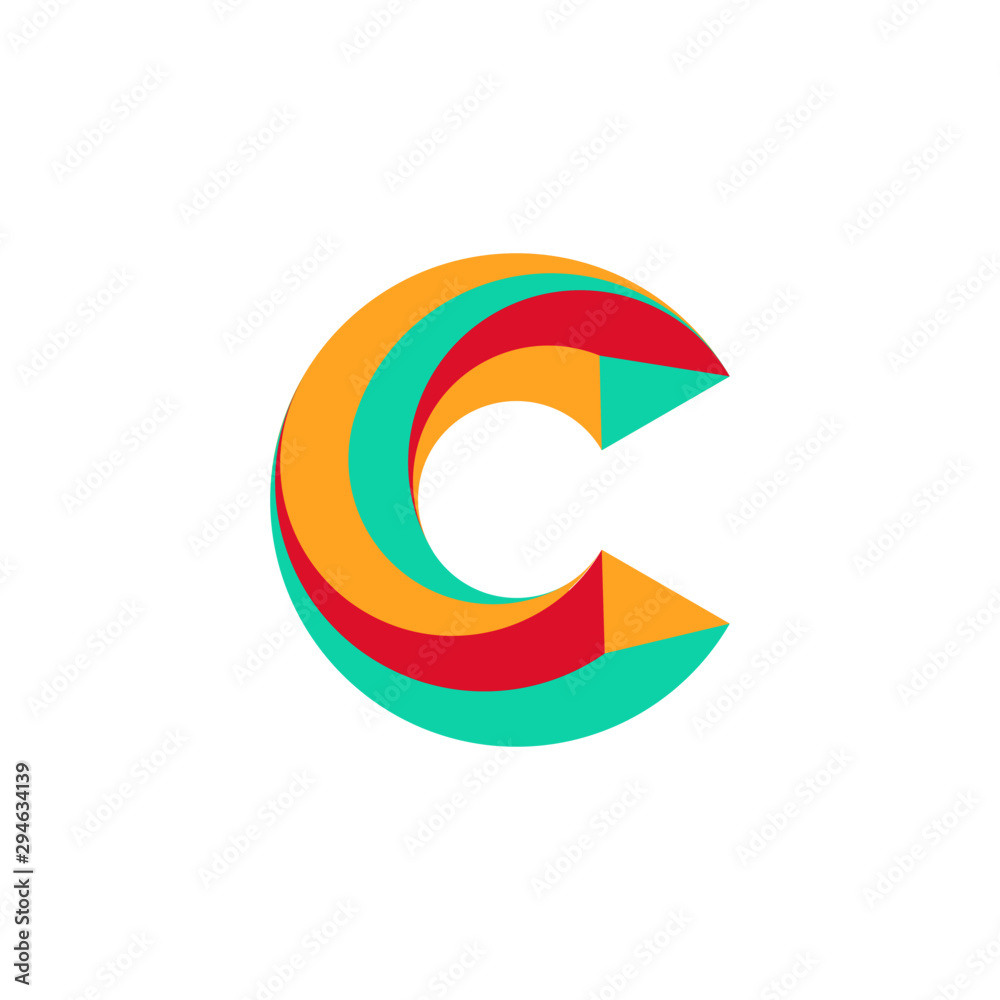 Unique C initial logo design with structure aspect, minimal colorful C logo design .vector Unique C initial logo design with structure aspect, minimal colorful C logo design .vector