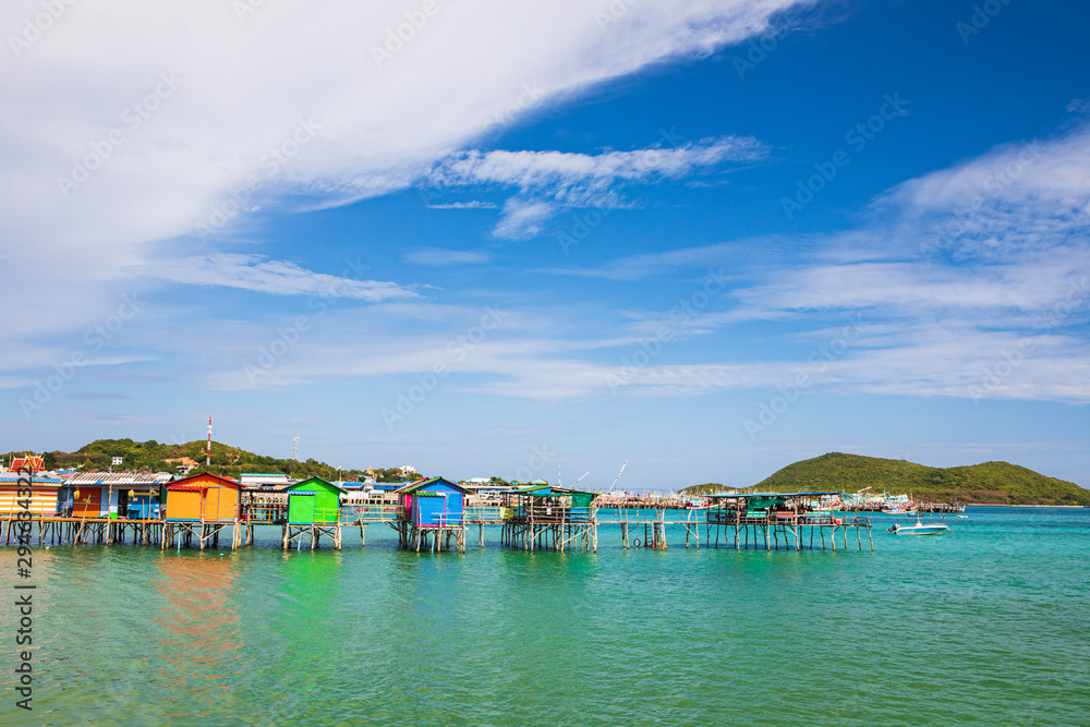 The village of fisherman in the bay of Thailand.