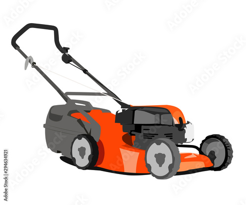 lawn mower realistic vector illustration isolated