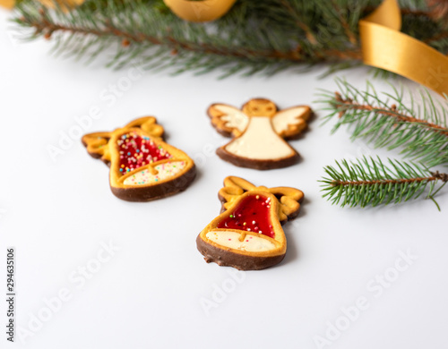 Christmas Gingerbread on white background