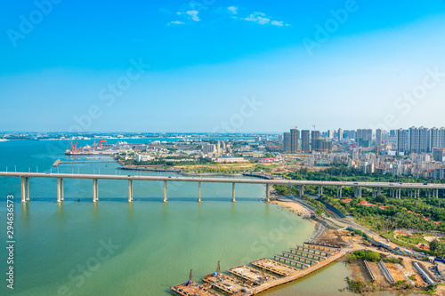 Cities and Piers in Zhanjiang Bay  Guangdong Province