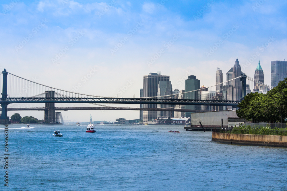 Obraz premium brooklyn bridge and manhattan bridge