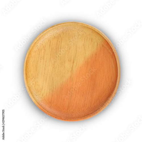 wood plate isolated on white background