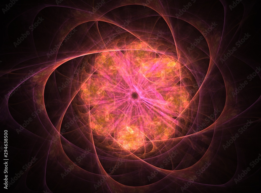 Particles of abstract fractal forms on the subject of nuclear physics science and graphic design. Geometry sacred futuristic qua Particles of abstract fractal forms on the subject of nuclear physics science and graphic design. Geometry sacred futuristic qua