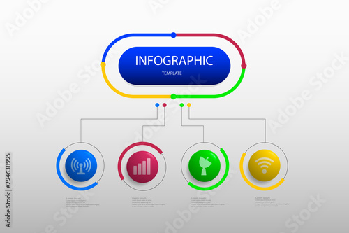 Infographic design on the grey background. Eps 10 vector