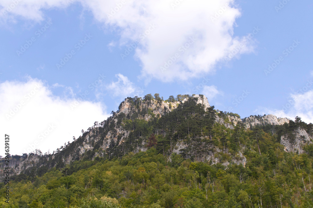 Mountains against the blue sky. Mountains in Montenegro.