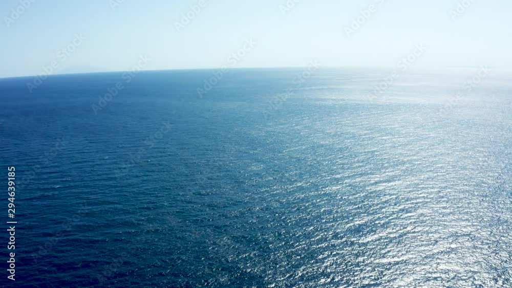 Drone flying over beautiful blue open sea. Aerial footage over open sea. Drone flying over beautiful blue open sea. Aerial footage over open sea.