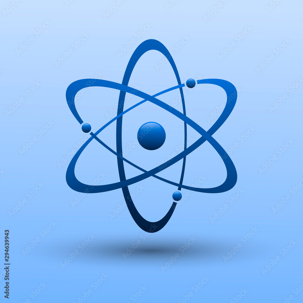 Atom icon in flat design. molecule symbol or atom symbol isolated. Vector illustration. Atom icon in flat design. molecule symbol or atom symbol isolated. Vector illustration.