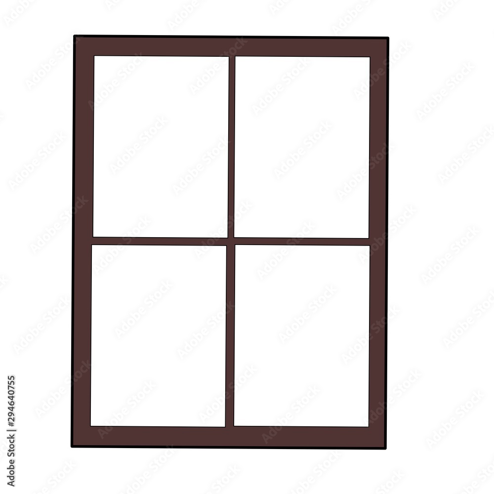 wooden frame isolated on white window