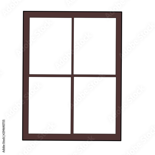 wooden frame isolated on white window
