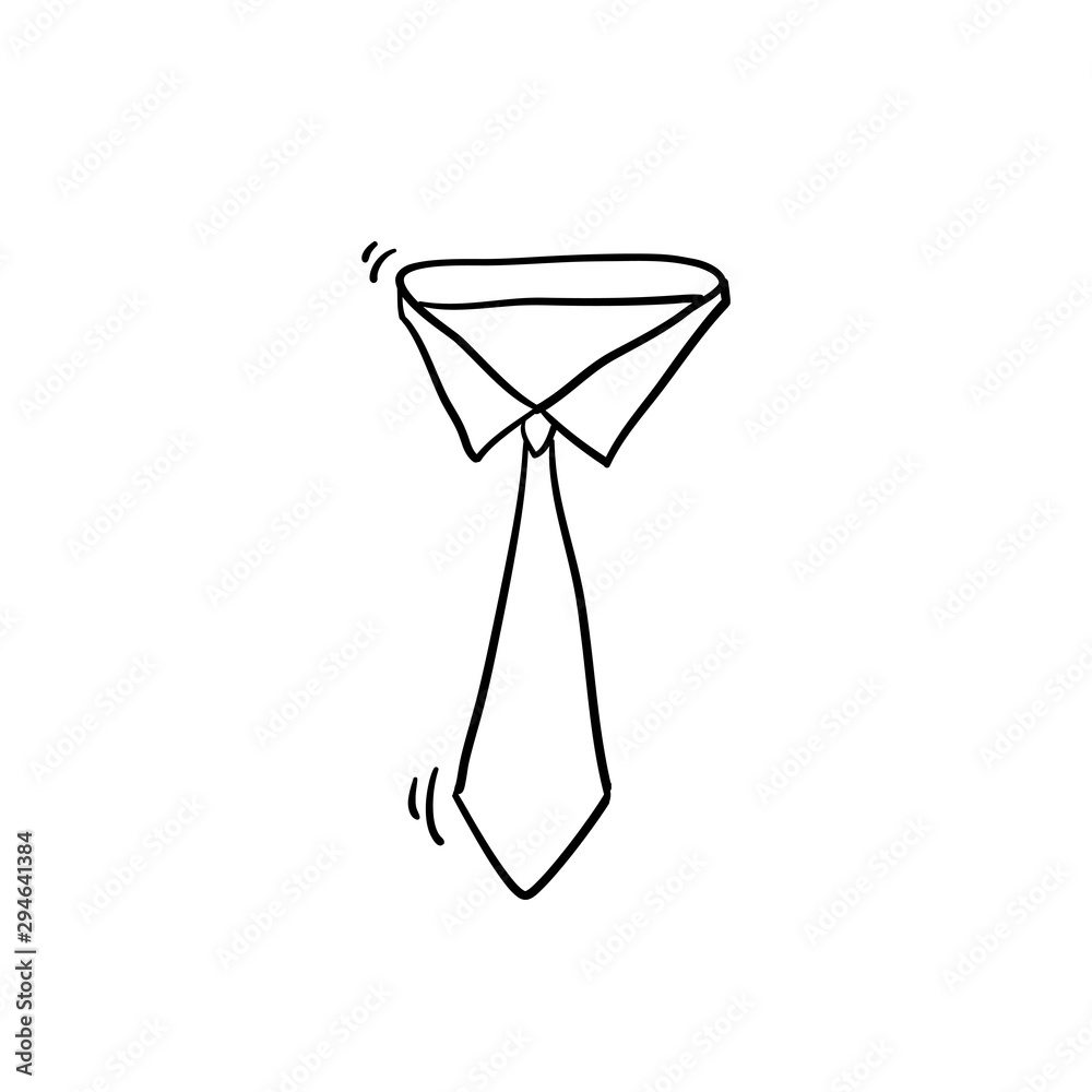 Simple Tie Icon Vector with doodle style Simple Tie Icon Vector with doodle style