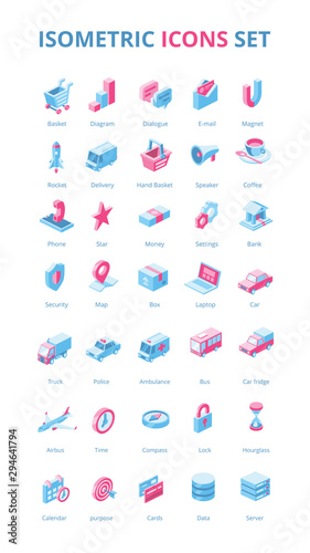 Vector 3d isometric, color web icon, new flat style. Creative illustration design, idea for infographics.