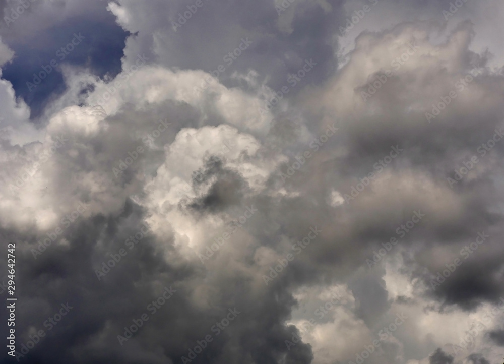 zoom big clouds in sky landscape