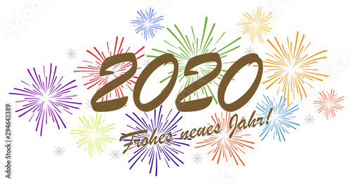 Happy New Year 2020 fireworks concept