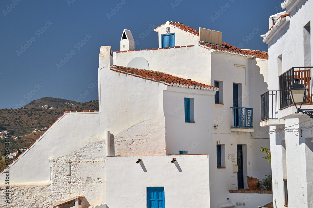 Typical streets of villages in southern Andalucia, town of Frigiliana