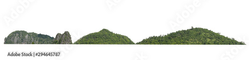 rock mountain hill with  green forest isolate on white background © lovelyday12