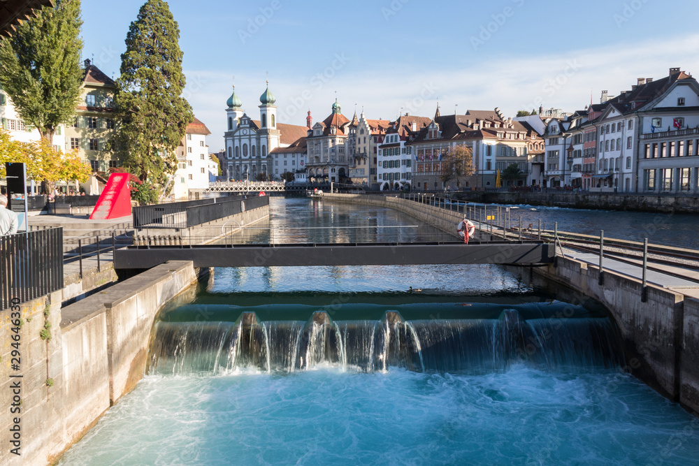 Spreuer Bridge or Spreuerbrucke in old town area of Lucerne or Luzern at switzerland