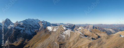Panaramic view of swiss alps from Schilthorn in Switzerland