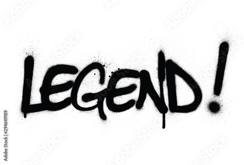 graffiti legend word sprayed in black over white